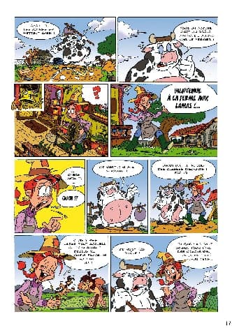 Planche 17 de Germaine la vache : De ferme en ferme