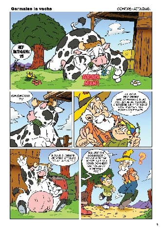 Planche 3 de Germaine la vache contre attaque