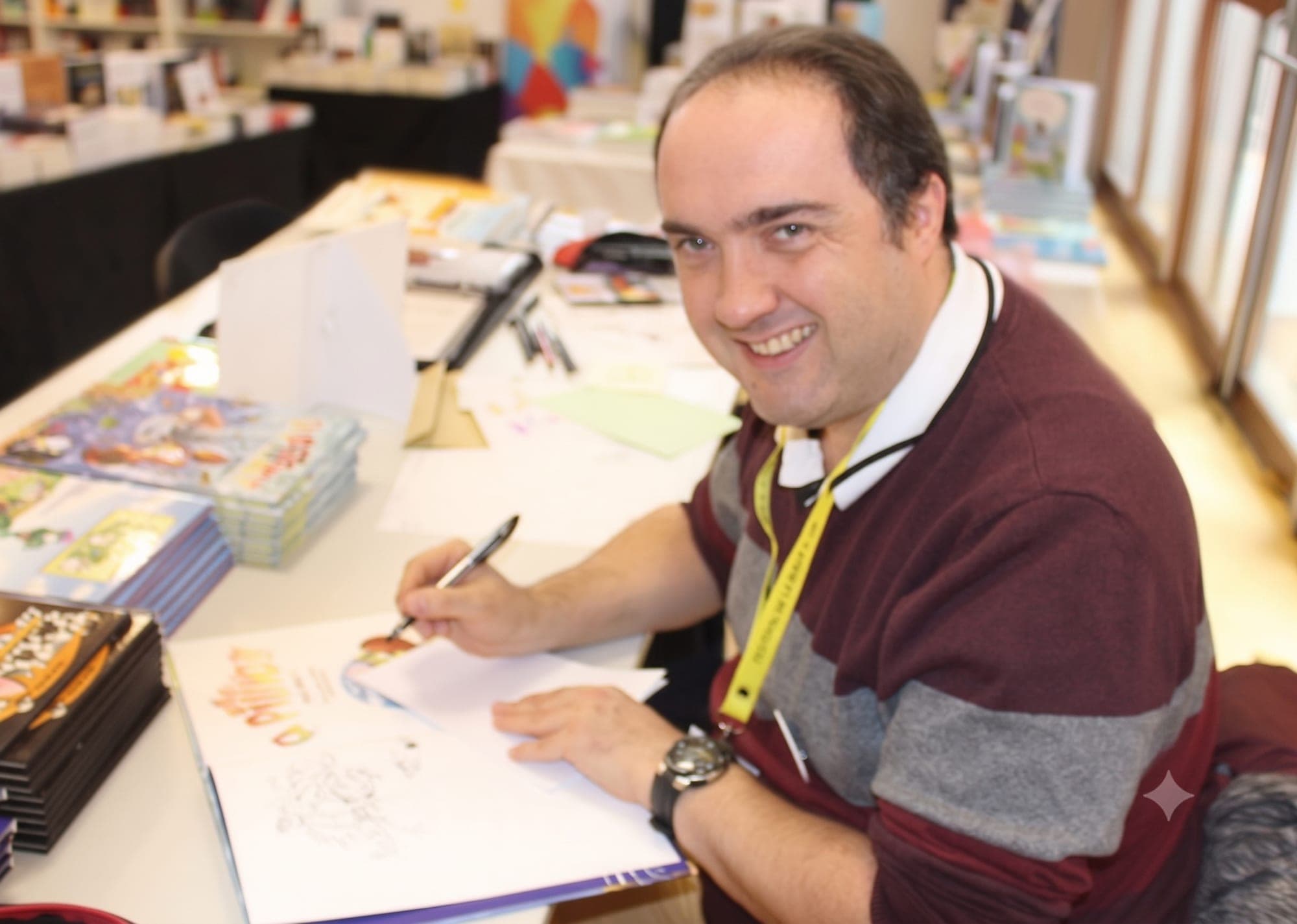 Rémi Jiguel en dédicace au salon du livre.